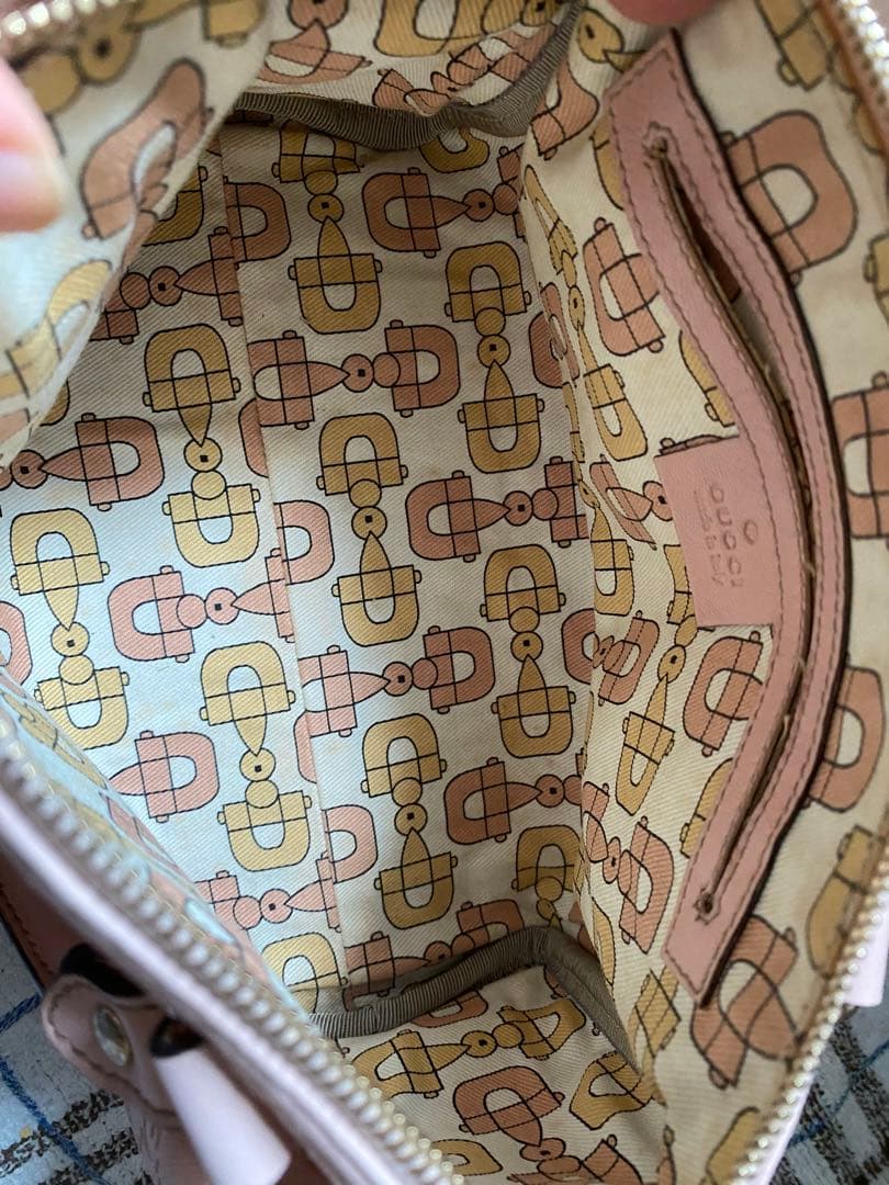 グッチ　シマ　最終価格希少レアベビーピンク羊革　ミニボストン