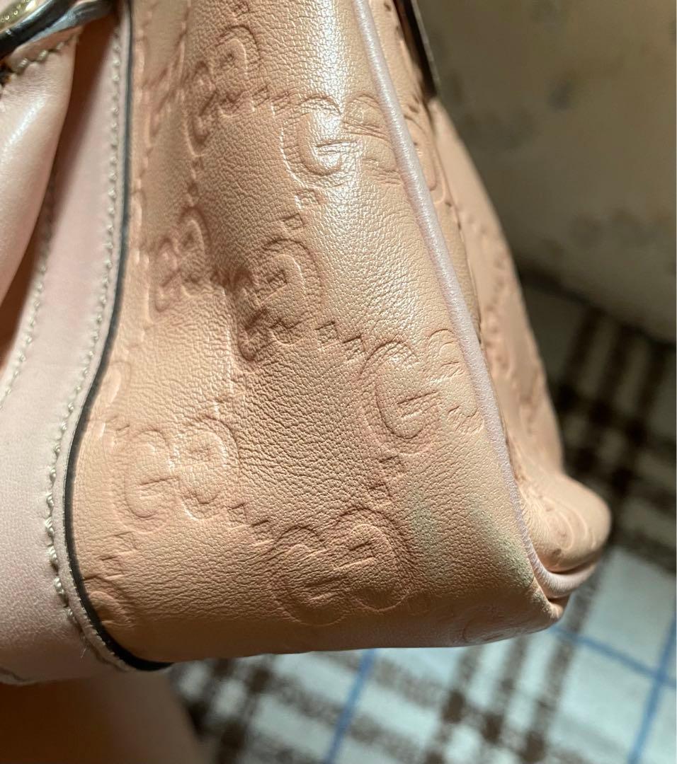 グッチ　シマ　最終価格希少レアベビーピンク羊革　ミニボストン