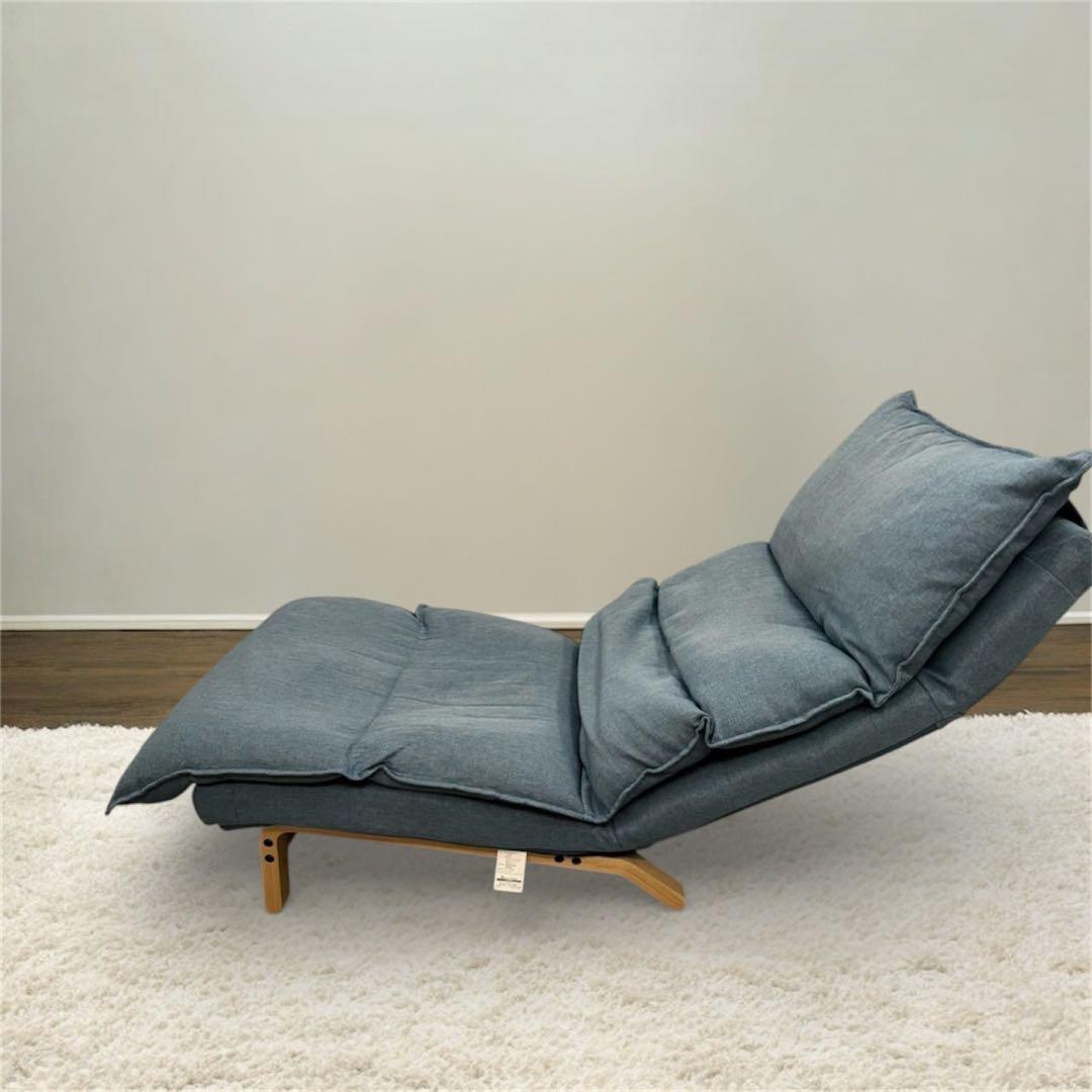 ドウシシャ ふわふわリラックスチェア 1人掛け ブルー