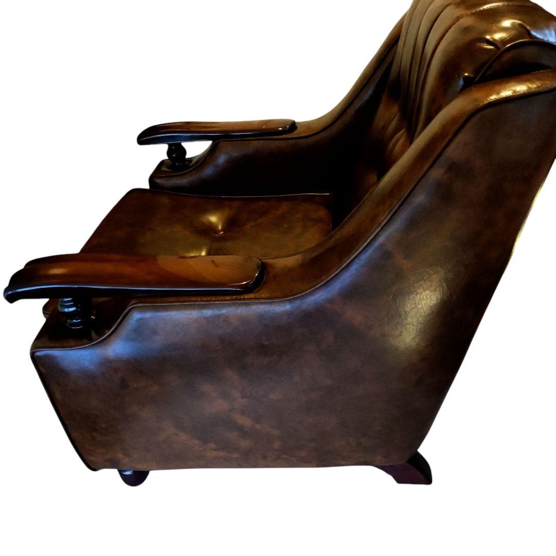 【美品】ヴィンテージソファ ミッドセンチュリー レザー ラウンドチェア