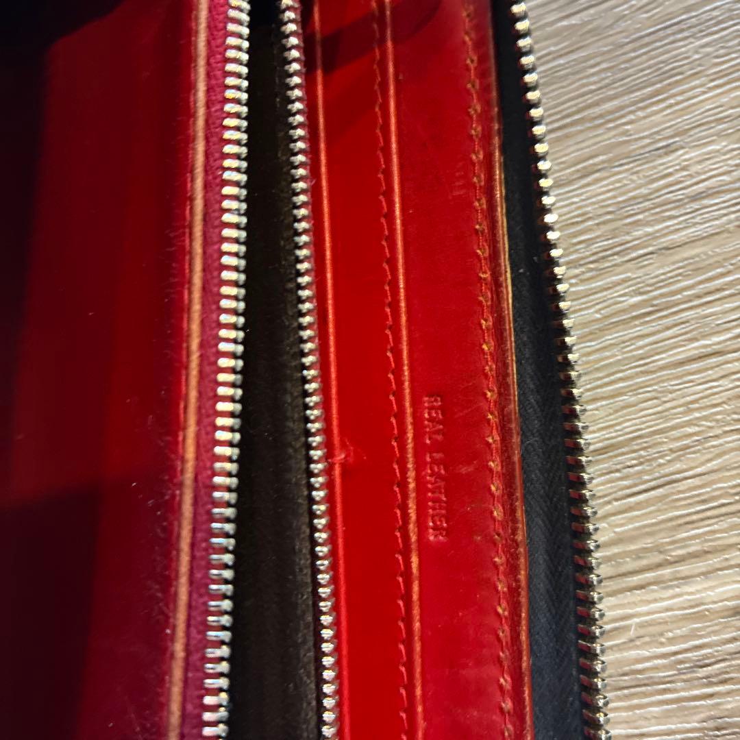 Whitehouse Cox 長財布 ネイビーブルー×赤