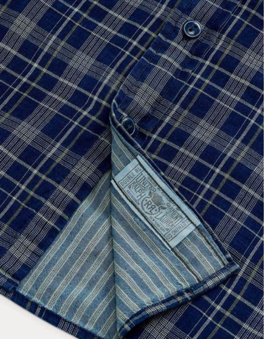 え*ま様 ダブルアールエル　RRLインディゴ プラッド ダブルフェイス ワークシ