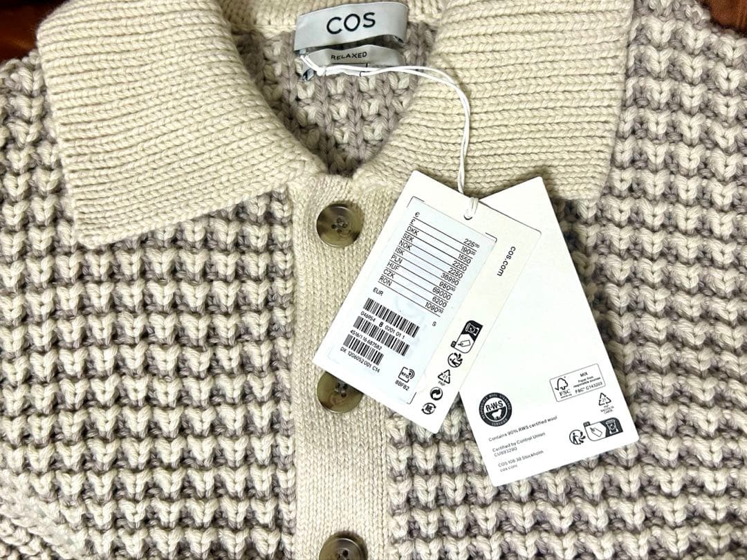 Y*U様 【COS】TWO-TONE WAFFLE-KNIT POLO SHIR