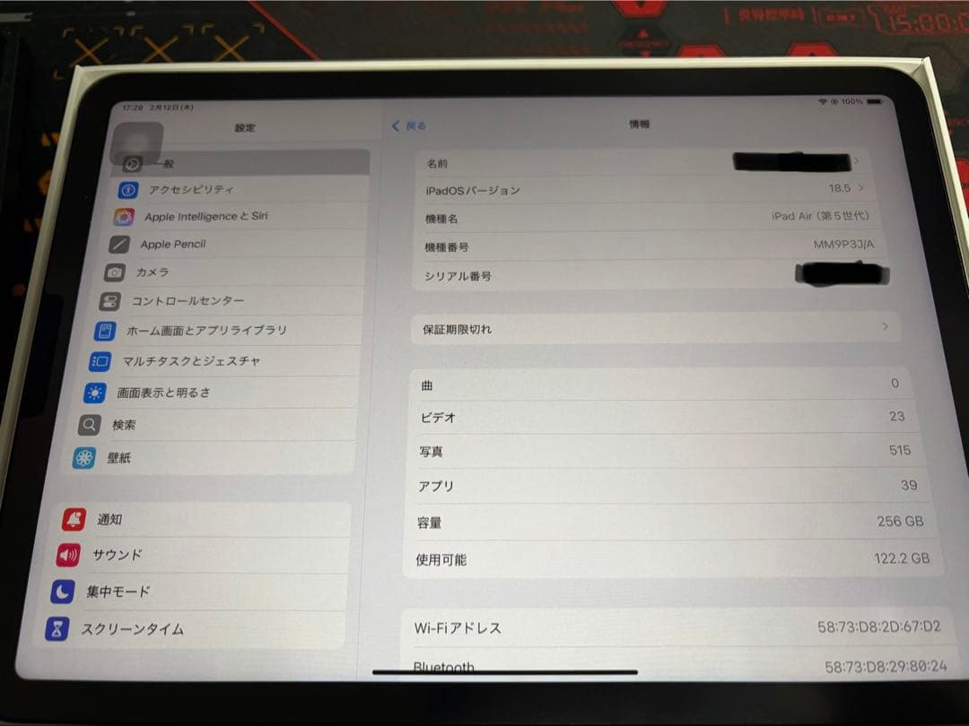 【極美品】iPad Air 第5世代 256GB Wi-Fi スターライト