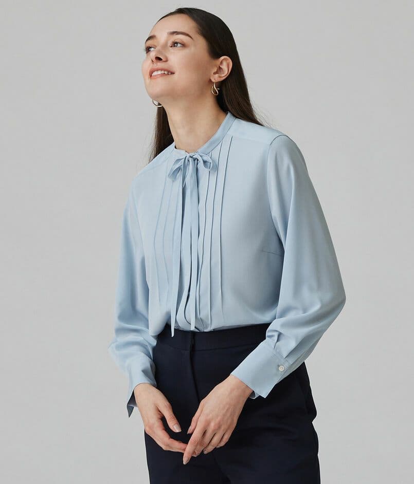 新品　TOMORROWLAND　クリアデシン ボウタイブラウス