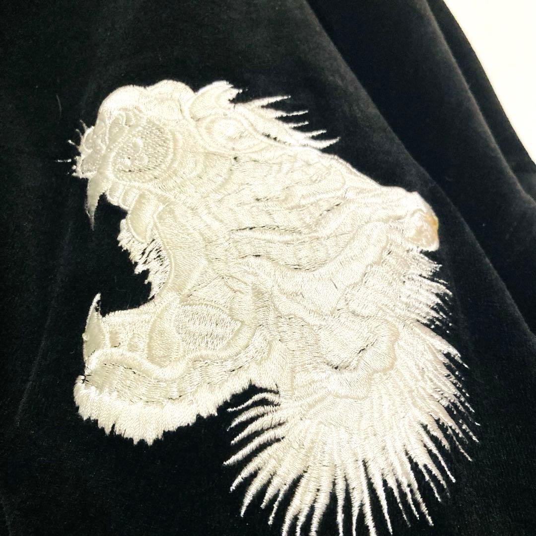 ダンケシェーン 刺繍 ベロア スカジャン オーバーサイズ 顔虎 鷹 イーグル 虎