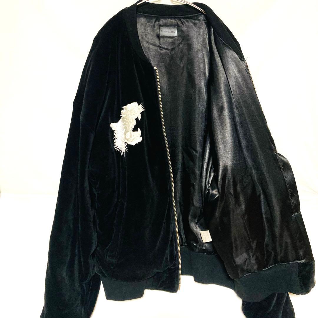 ダンケシェーン 刺繍 ベロア スカジャン オーバーサイズ 顔虎 鷹 イーグル 虎