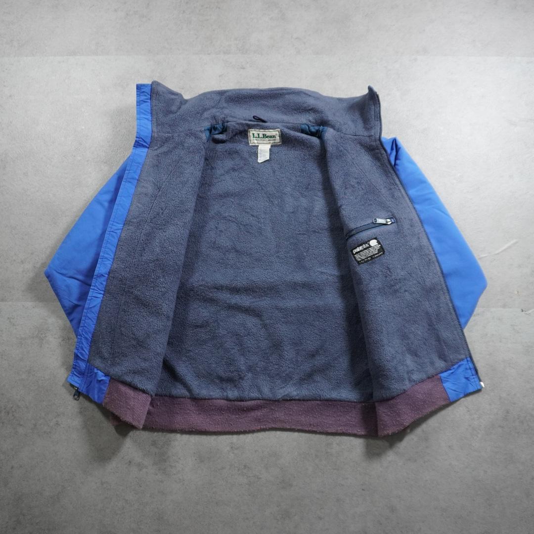 90s L.L.Bean ウォームアップジャケット 裏フリース 短丈 ブルー古着