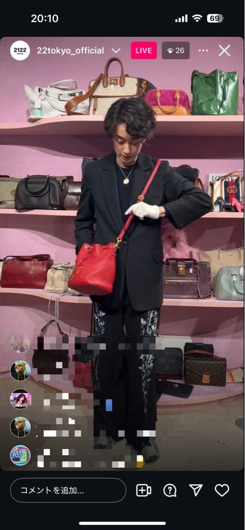 【美品】PRADAヴィッテロダイノレザーバッグ 3wayレッド2122TOKYO