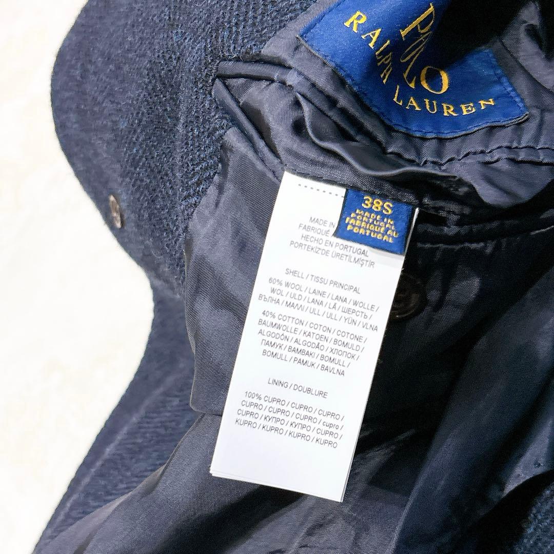 新品同様✨　ポロラルフローレン　チェスターコート　ネイビー　ヘリンボーン