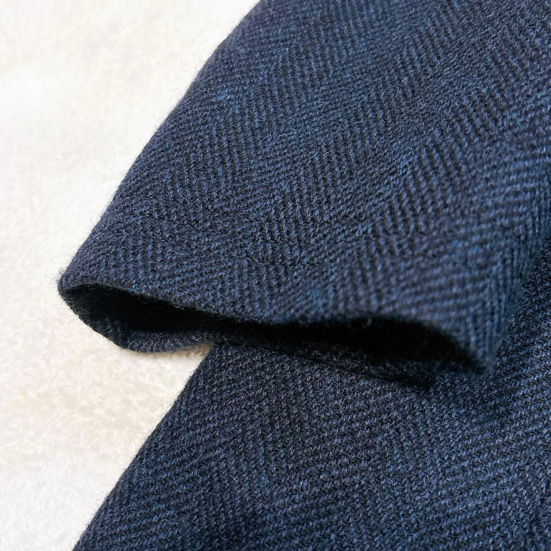 新品同様✨　ポロラルフローレン　チェスターコート　ネイビー　ヘリンボーン