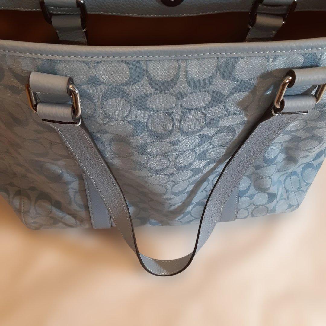 COACH メンズ　ハドソンダブルハンドルトートシグネチャーシャンブレー