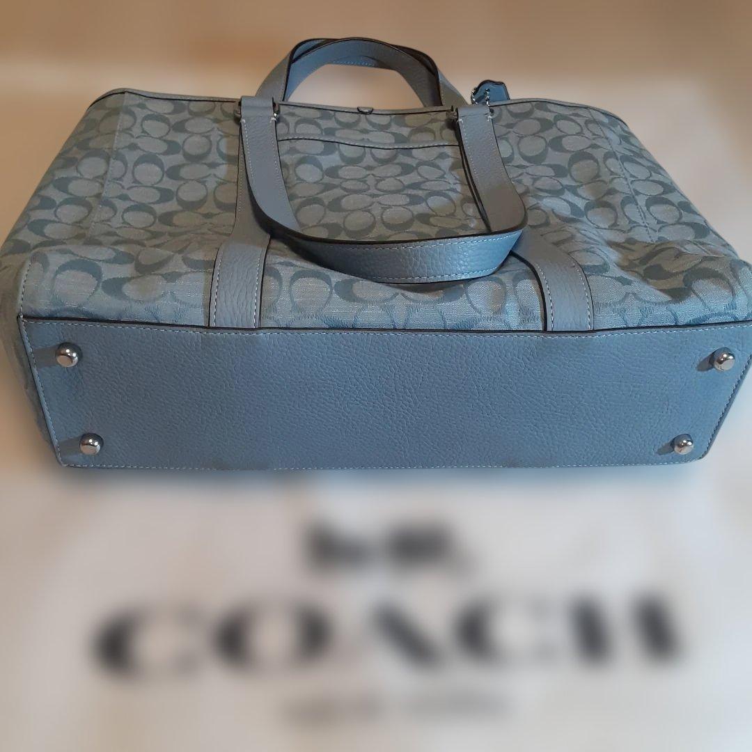 COACH メンズ　ハドソンダブルハンドルトートシグネチャーシャンブレー
