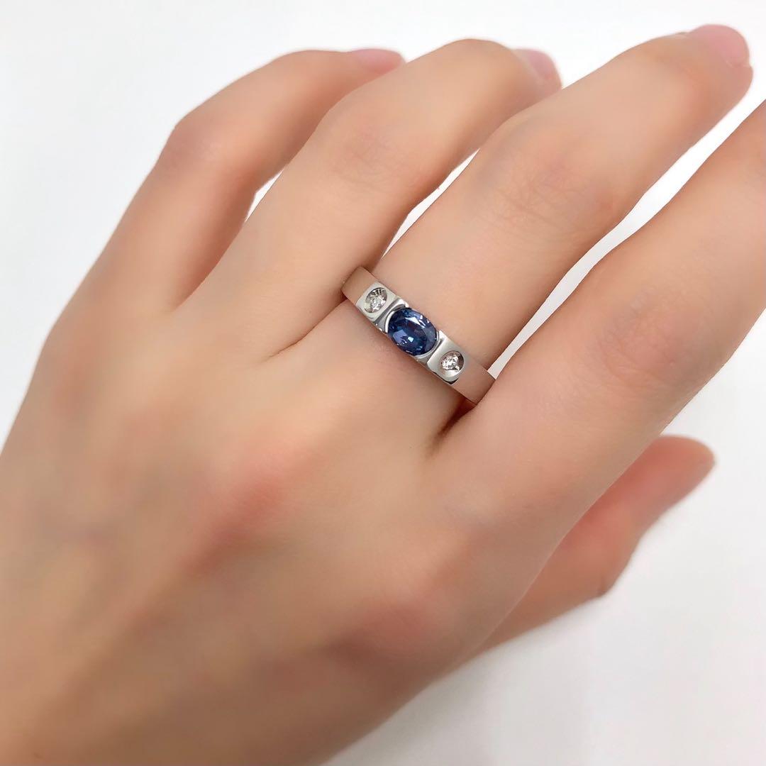 Pt900 アレキサンドライト　0.48 ダイヤモンド　0.04 リング　指輪