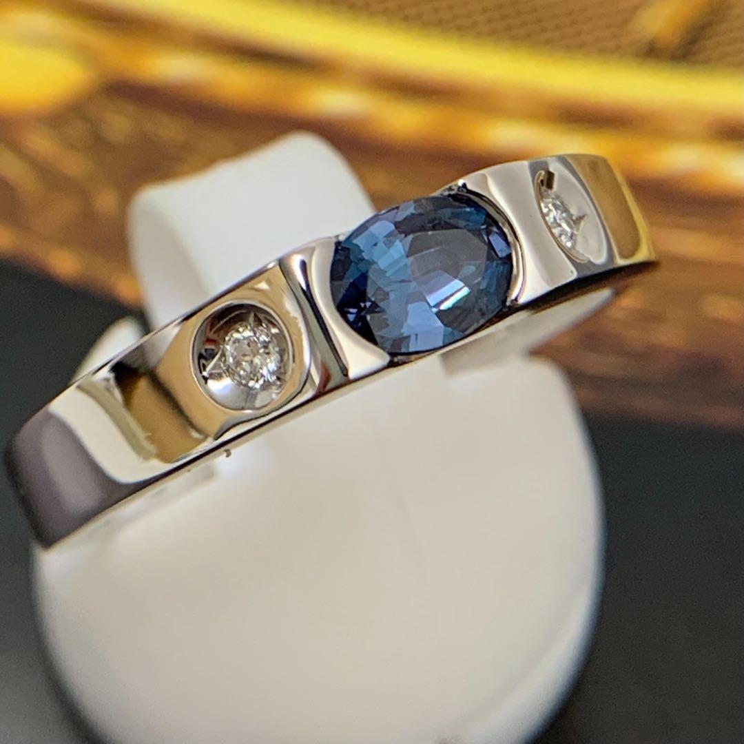 Pt900 アレキサンドライト　0.48 ダイヤモンド　0.04 リング　指輪