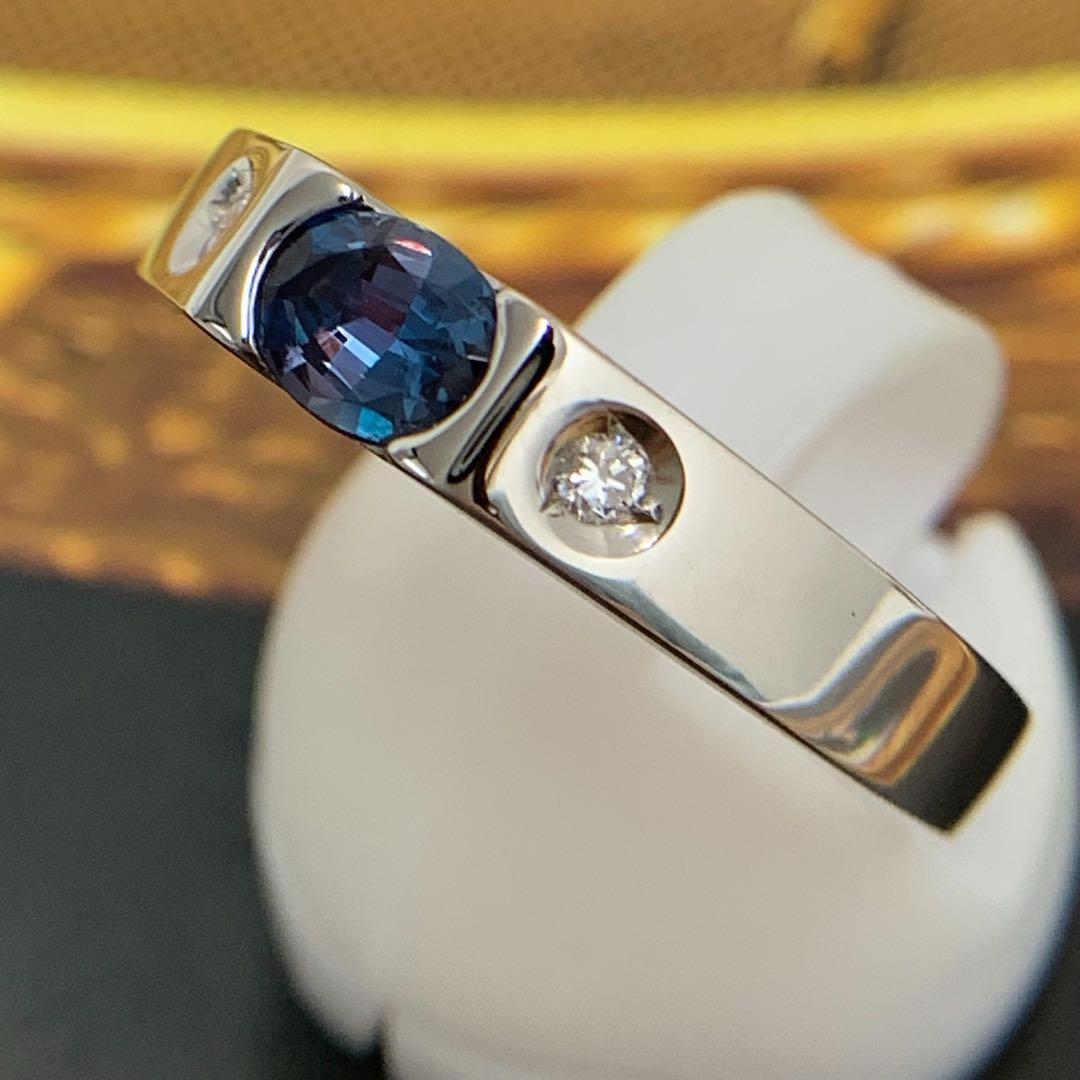 Pt900 アレキサンドライト　0.48 ダイヤモンド　0.04 リング　指輪