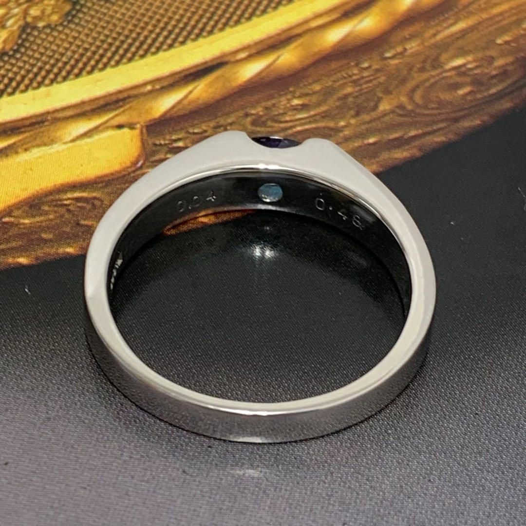 Pt900 アレキサンドライト　0.48 ダイヤモンド　0.04 リング　指輪