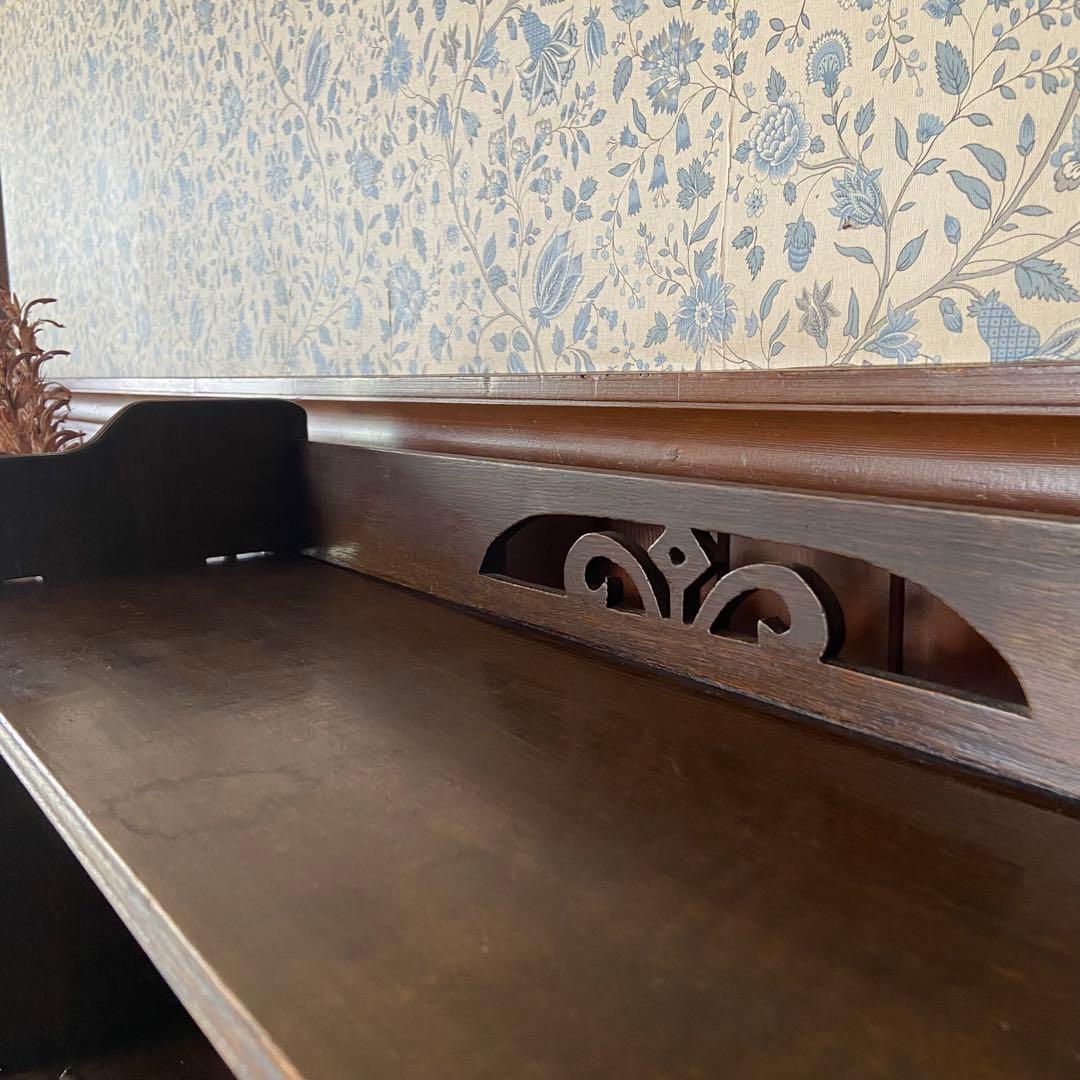 アンティーク　古い本棚　レトロ　楔棚　オープンラック　くさび棚　本止め棒付き