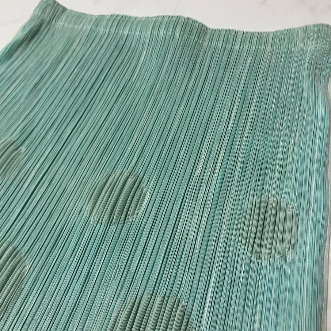 イッセイミヤケ　プリーツ　グリーン　サンプル　ドット柄　ロングスカート　5