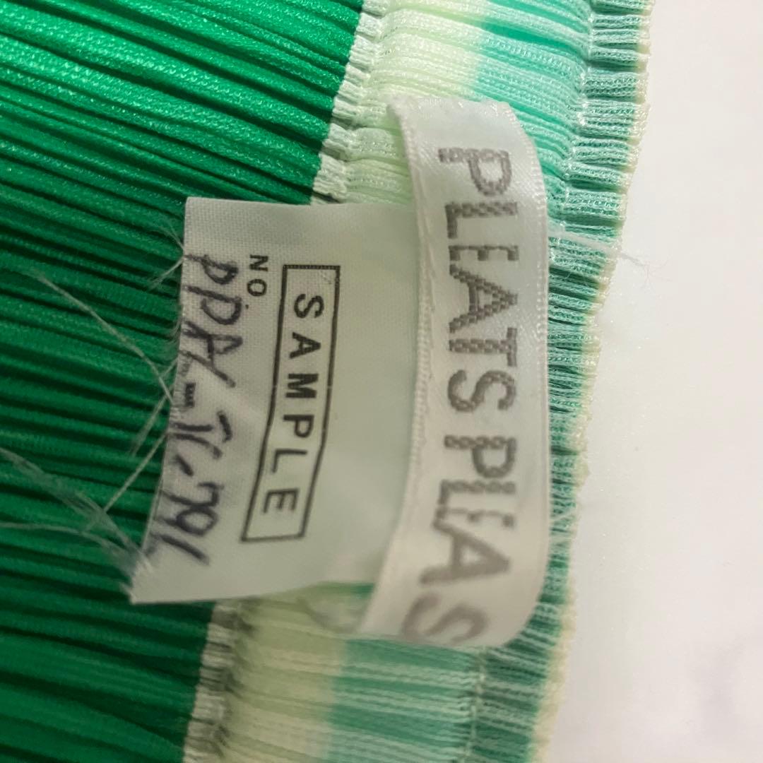 イッセイミヤケ　プリーツ　グリーン　サンプル　ドット柄　ロングスカート　5