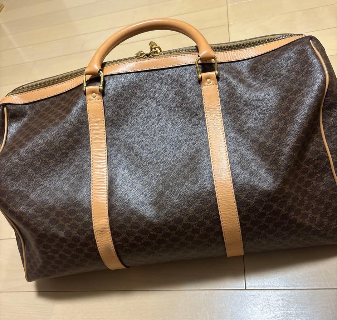 セリーヌ ボストンバッグ マカダム トリオンフ 南京錠・鍵付き旅行大容量