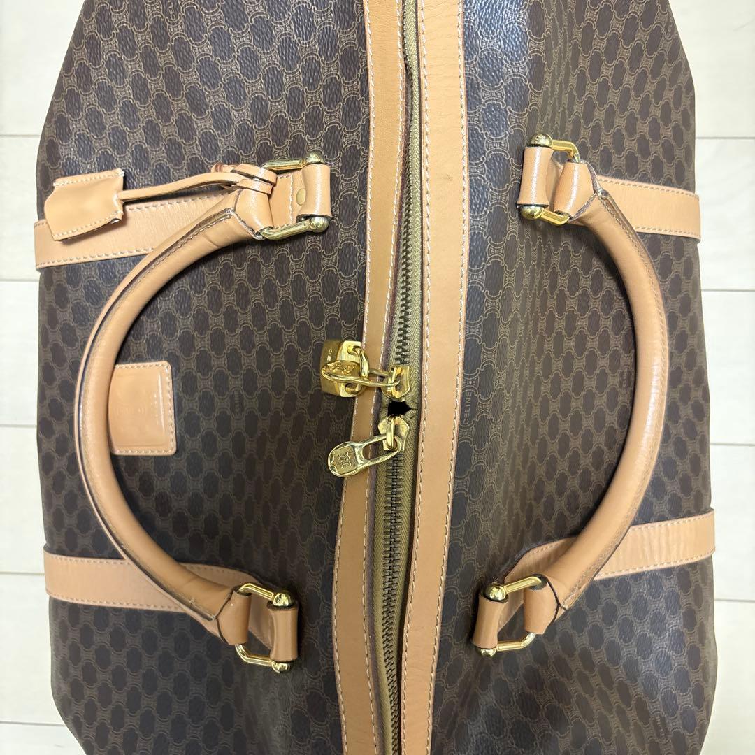 セリーヌ ボストンバッグ マカダム トリオンフ 南京錠・鍵付き旅行大容量