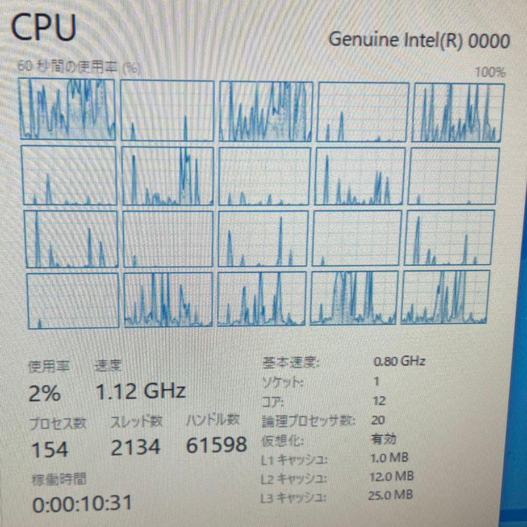 Intel Core i7 12700 ES版12世代　デスクトップ　動作品