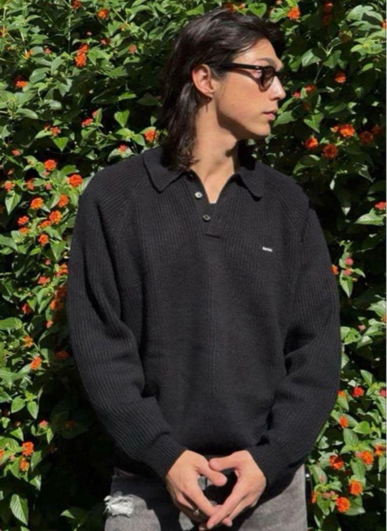 な*ぎ様 supreme small box logo knit polo