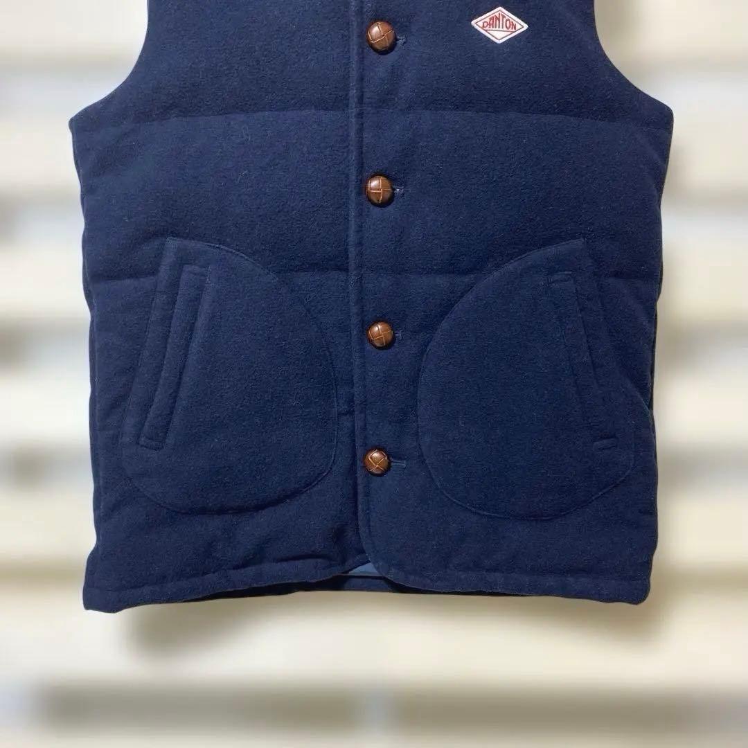 美品！DANTON×BEAMS ウールモッサ ダウンフード付きベスト 42 別注