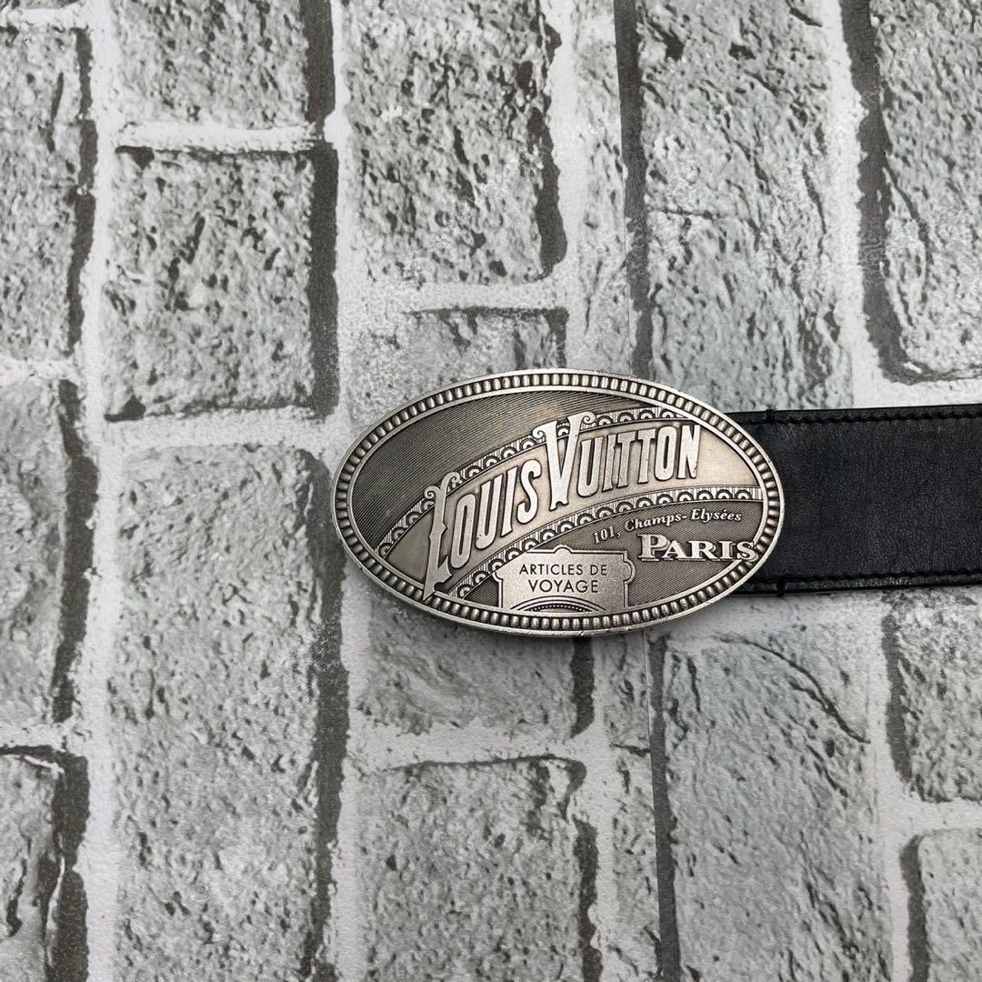 ルイヴィトン エルドラド シルバープレート レザー 黒 ブラック95サイズ