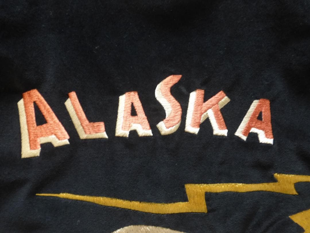 ☆テーラー東洋◆スカジャン《 ポーラーベア × アラスカマップ 》別珍XL☆