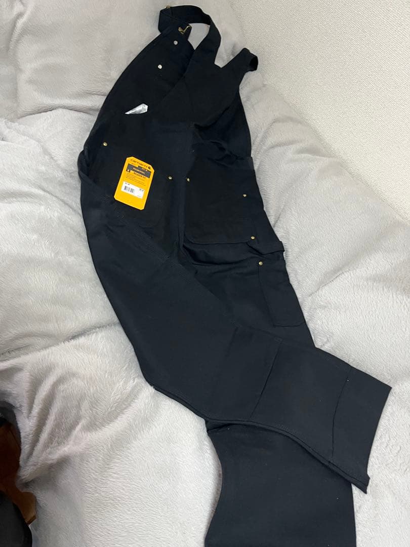 カーハート ダック ビブ オーバーオール 黒 R01-M 32×30
