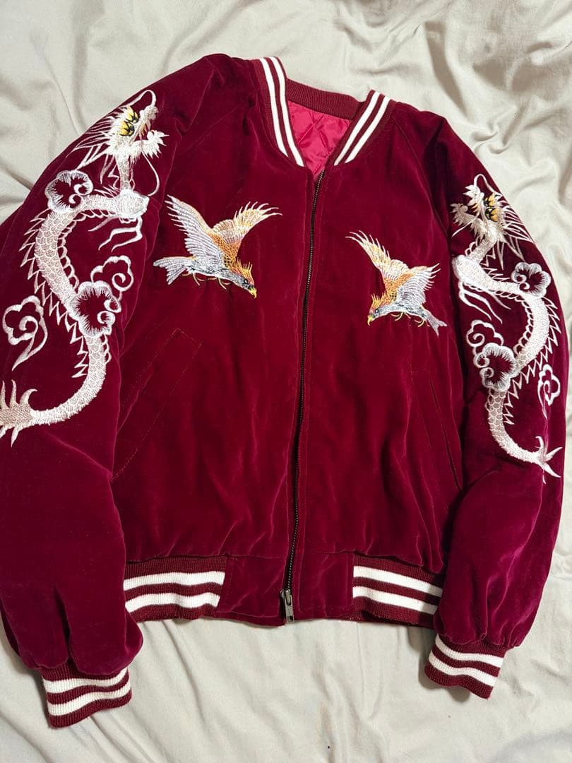 90s vintage 別珍 ワシ 龍 日本限定 スカジャン unisex