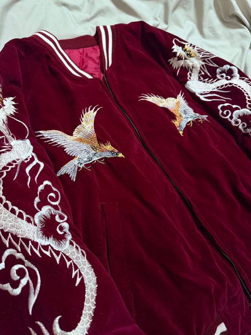 90s vintage 別珍 ワシ 龍 日本限定 スカジャン unisex