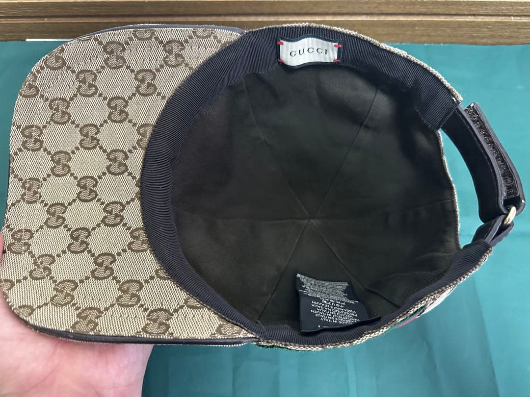 ゆ GUCCI GGパターンキャップ ベージュ