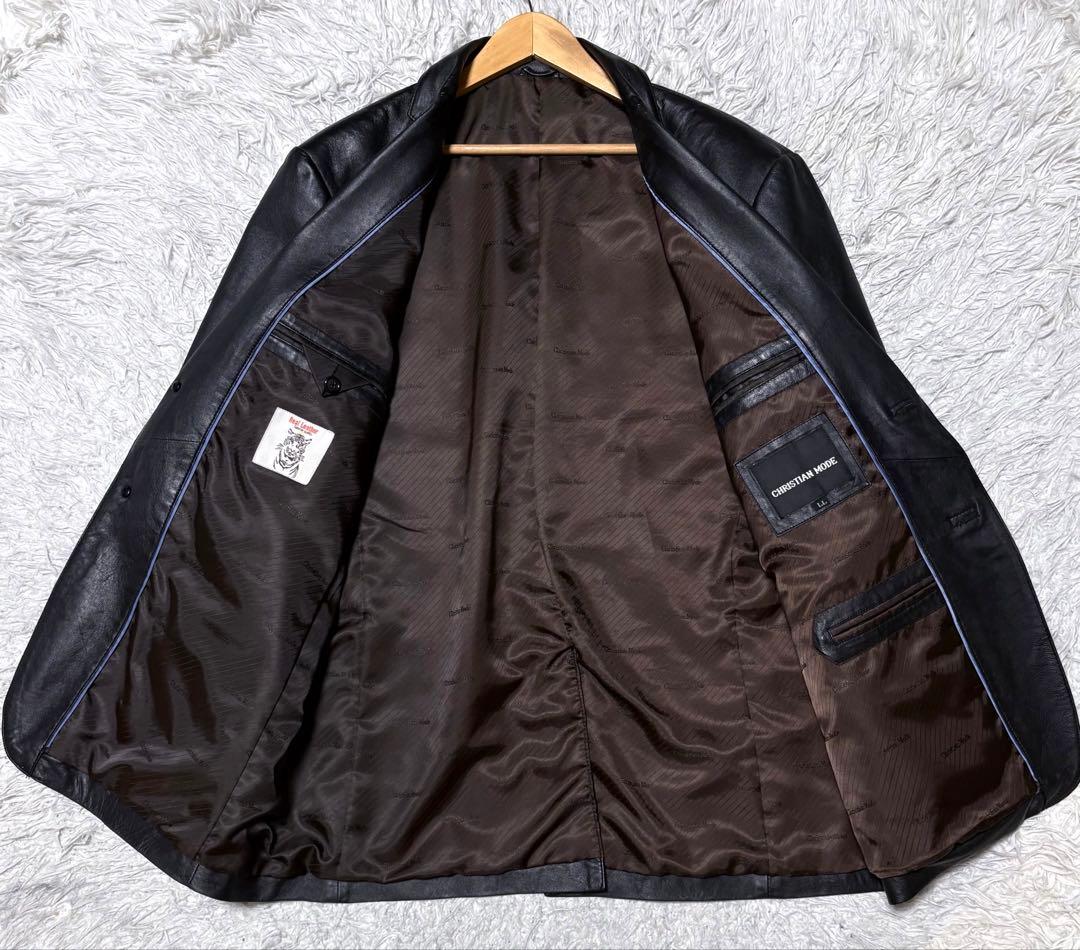 ミッシェル✨クリスチャンモード　羊革レザーテーラードジャケット