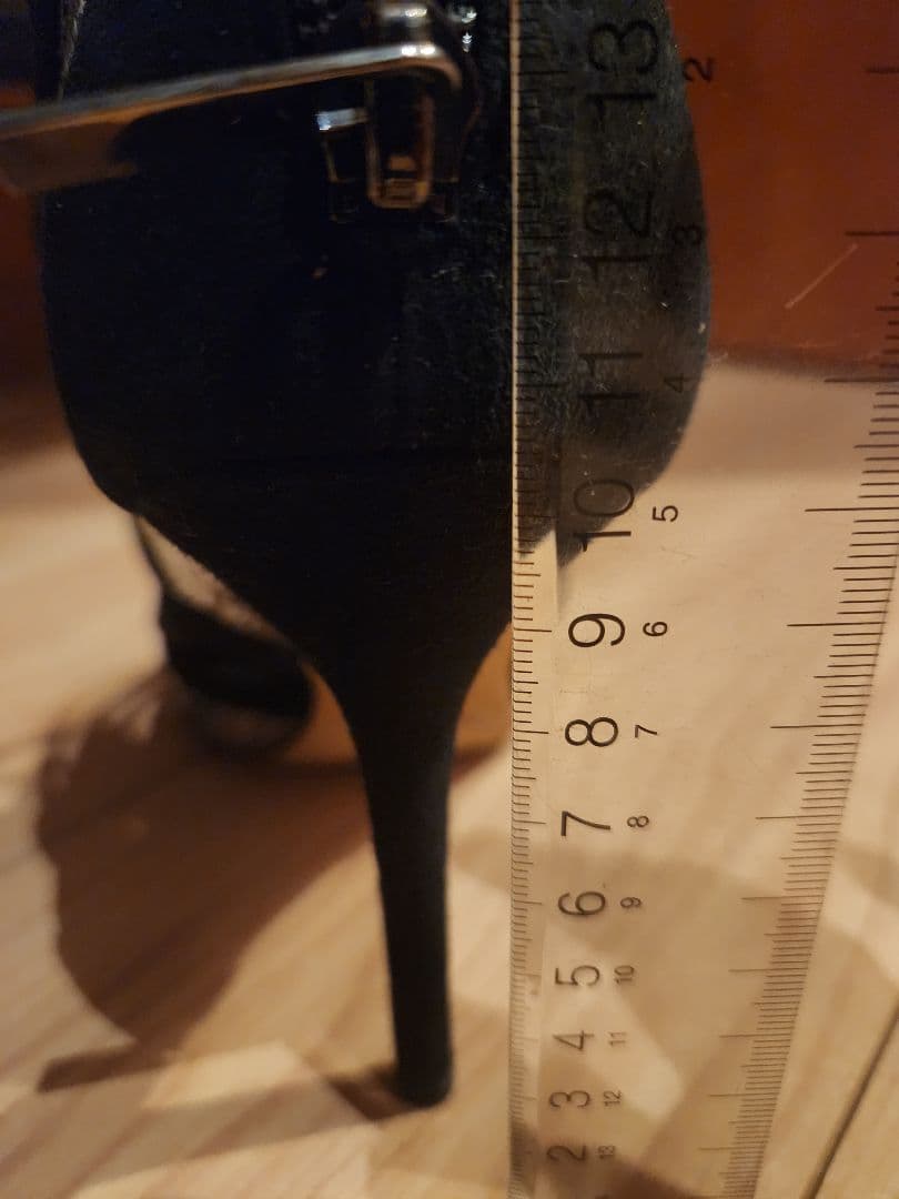 【ヨウ】Jimmy Choo/ジミーチュウ　ハイヒール　黒/シルバー