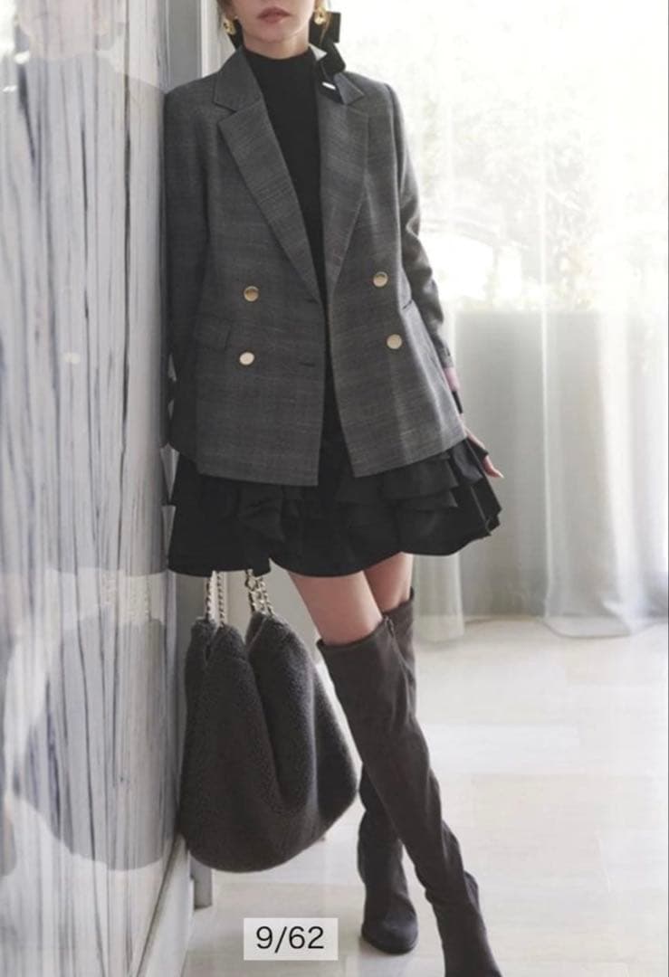 JUSGLITTY 美香さんコラボ カーデ×ペプラムワンピSET サイズS