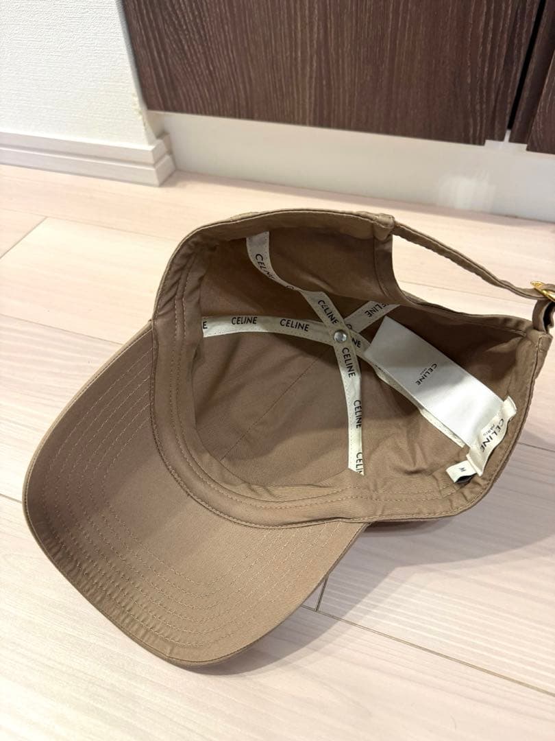 【美品】セリーヌ トリオンフ ベースボールキャップ グレージュ Mサイズ