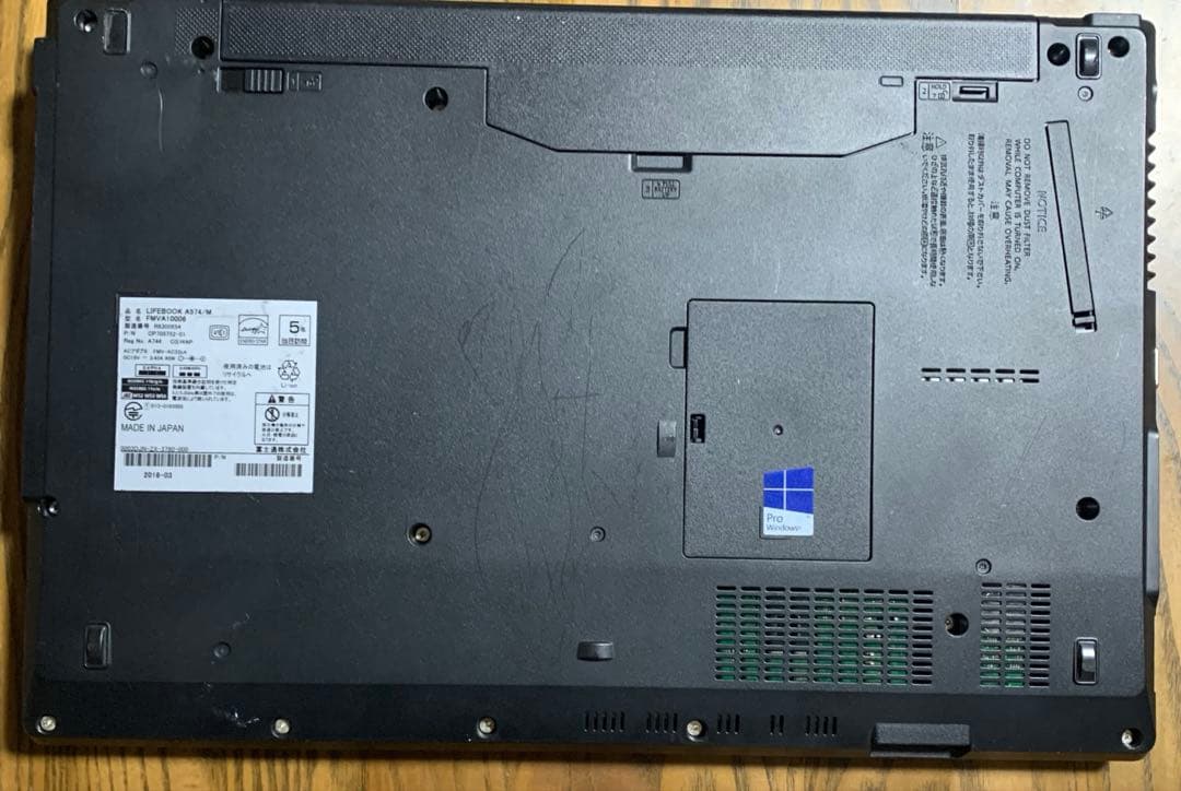 Windowsノート本体 FUJITSU A744 HDMI USB Bluetooth