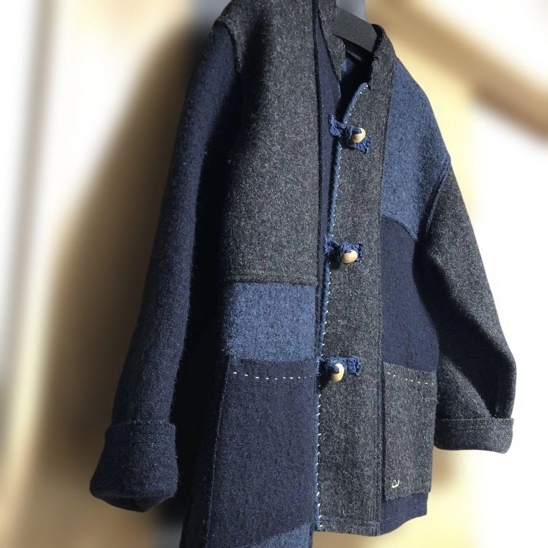 45rpmパッチワークダッフルコート サイズ1 ネイビー系