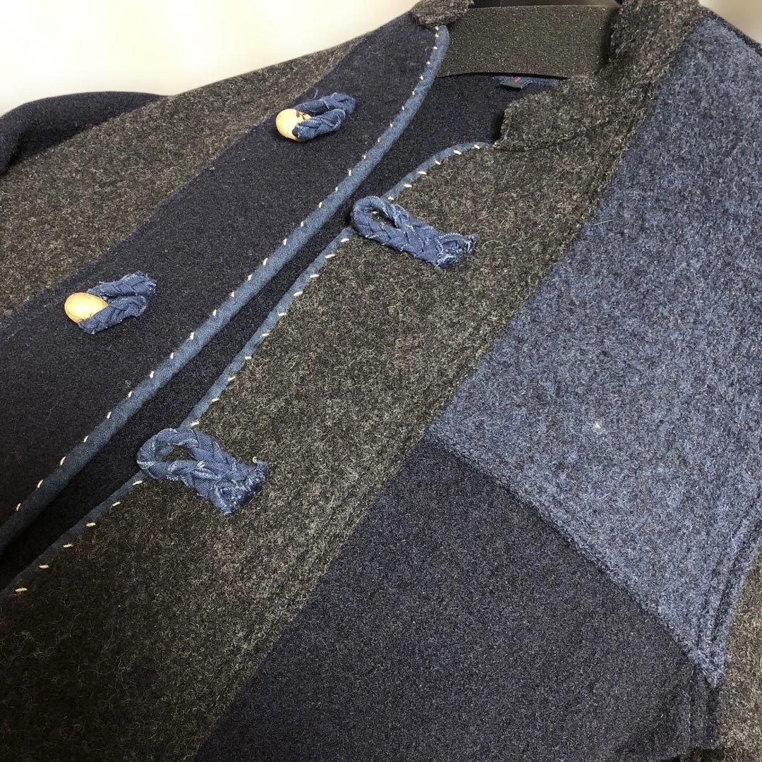 45rpmパッチワークダッフルコート サイズ1 ネイビー系