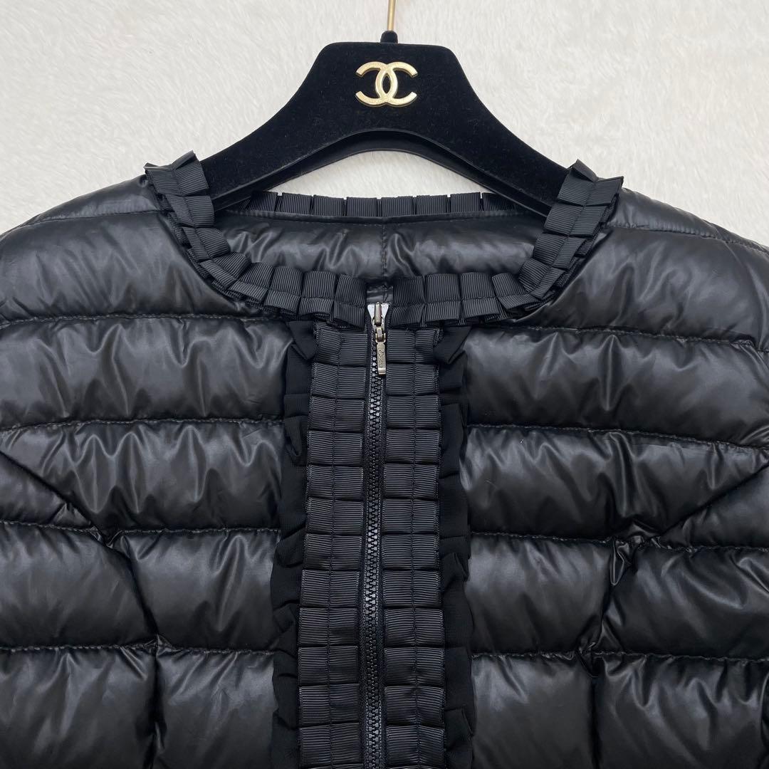 【美品】アンドラブ　ダウンジャケット　グログランリボン　ノーカラー（651）