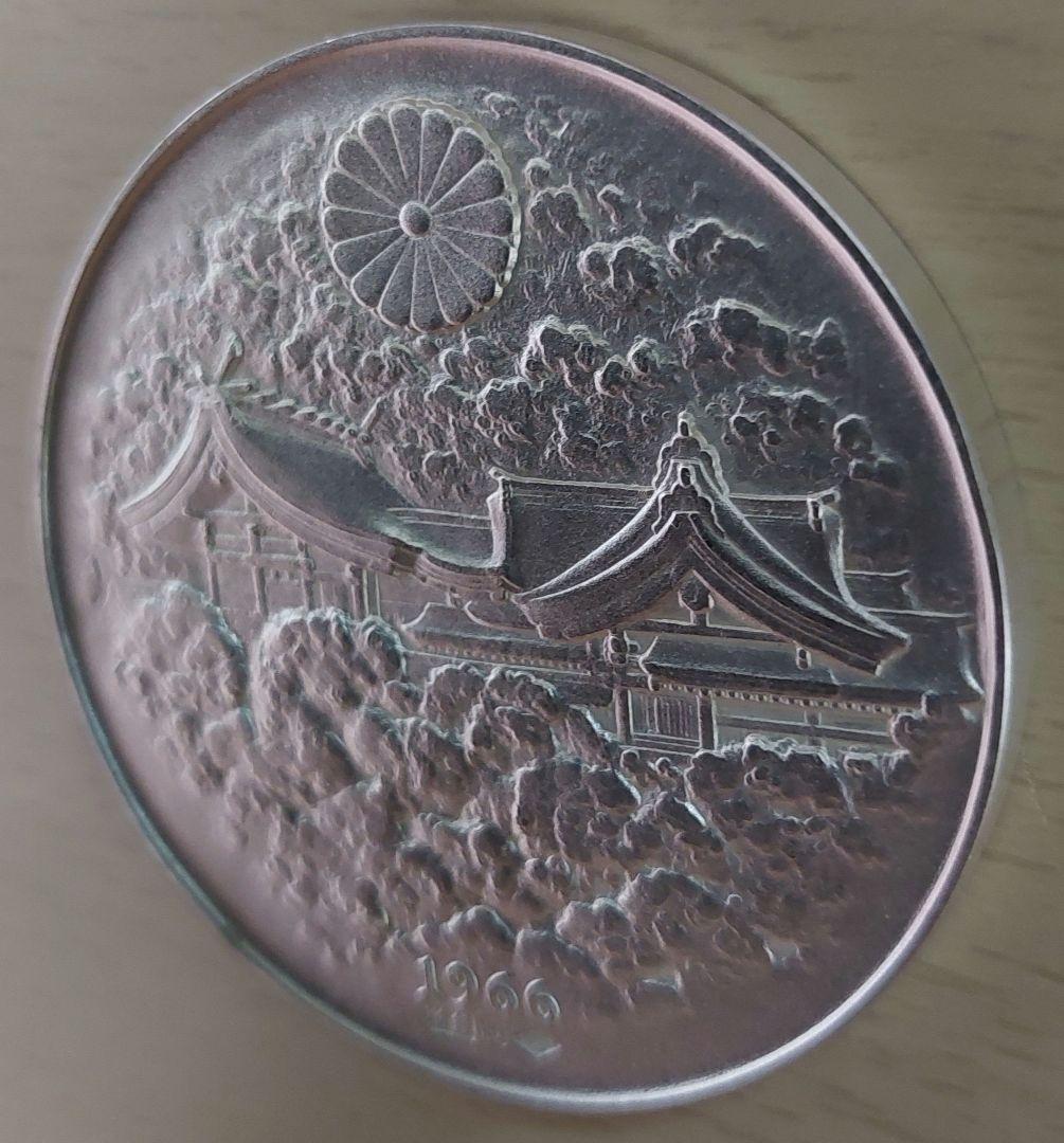 あ*ん様 明治百年記念 明治天皇御肖像牌 純銀メダル　約123g　純銀