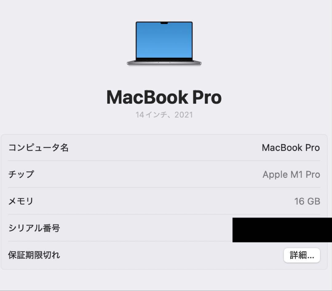 【破格】MacBook Pro M1 Pro 14インチ 2TB SSD