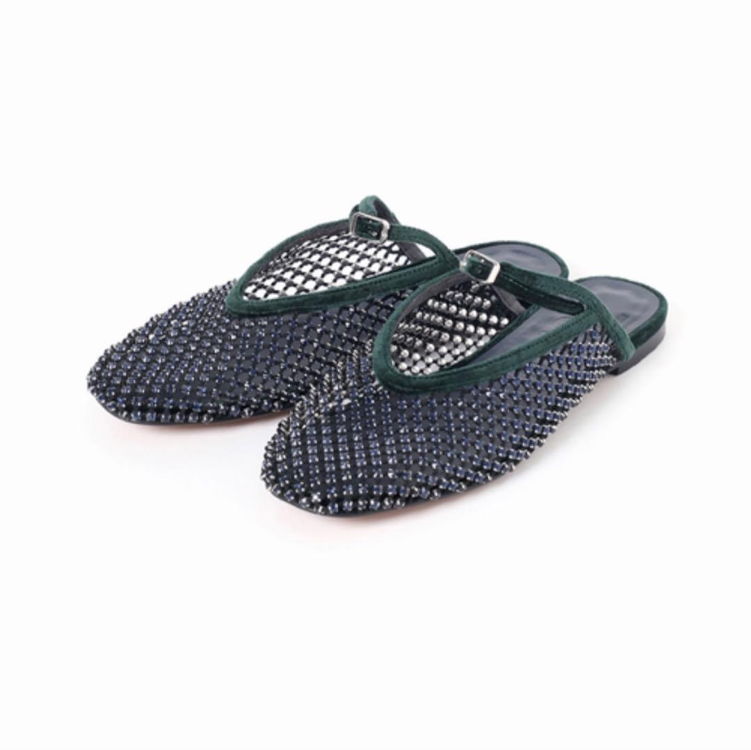 【即完】ルタロン/グリーズ　ビジューネットミュール