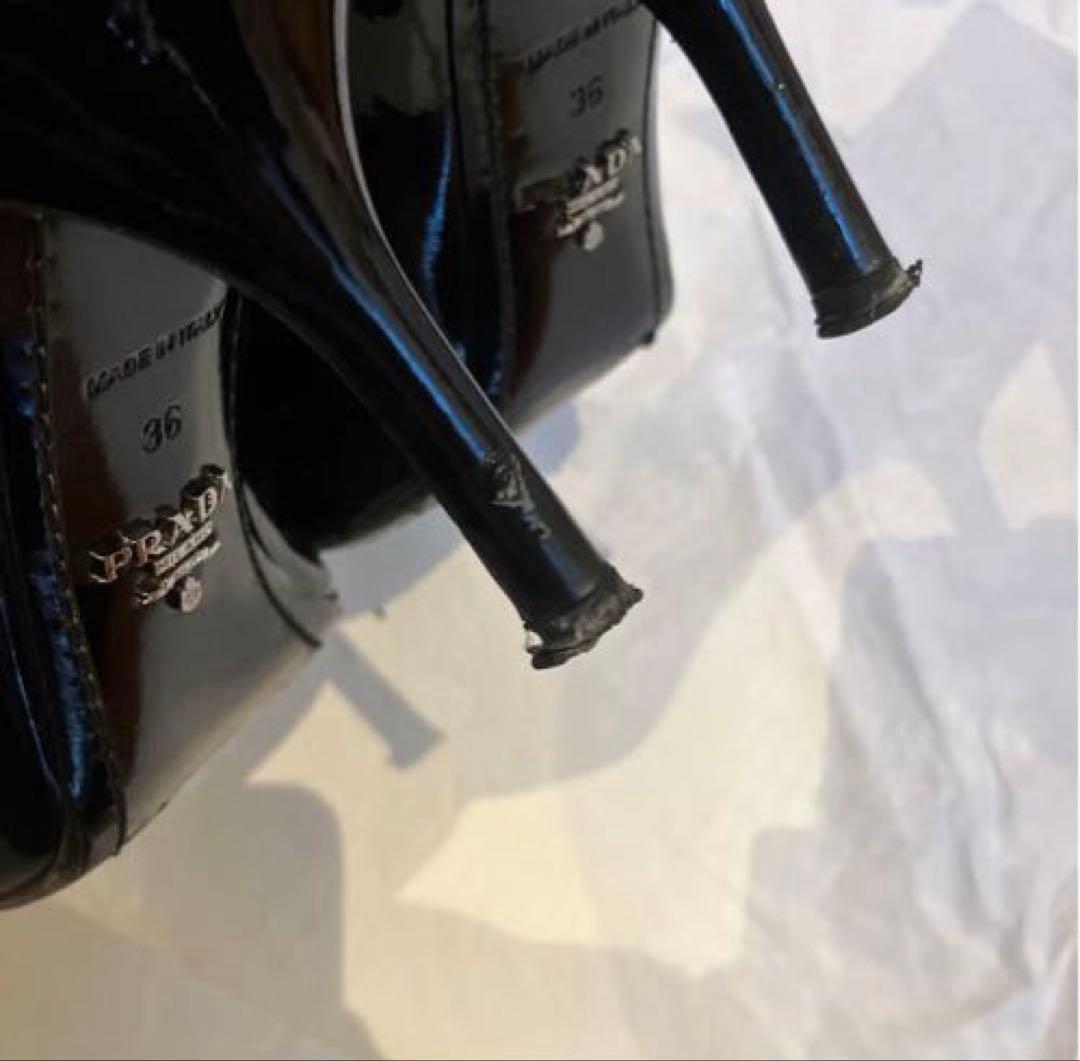 PRADA ブラック ポインテッドトゥ ハイヒール
