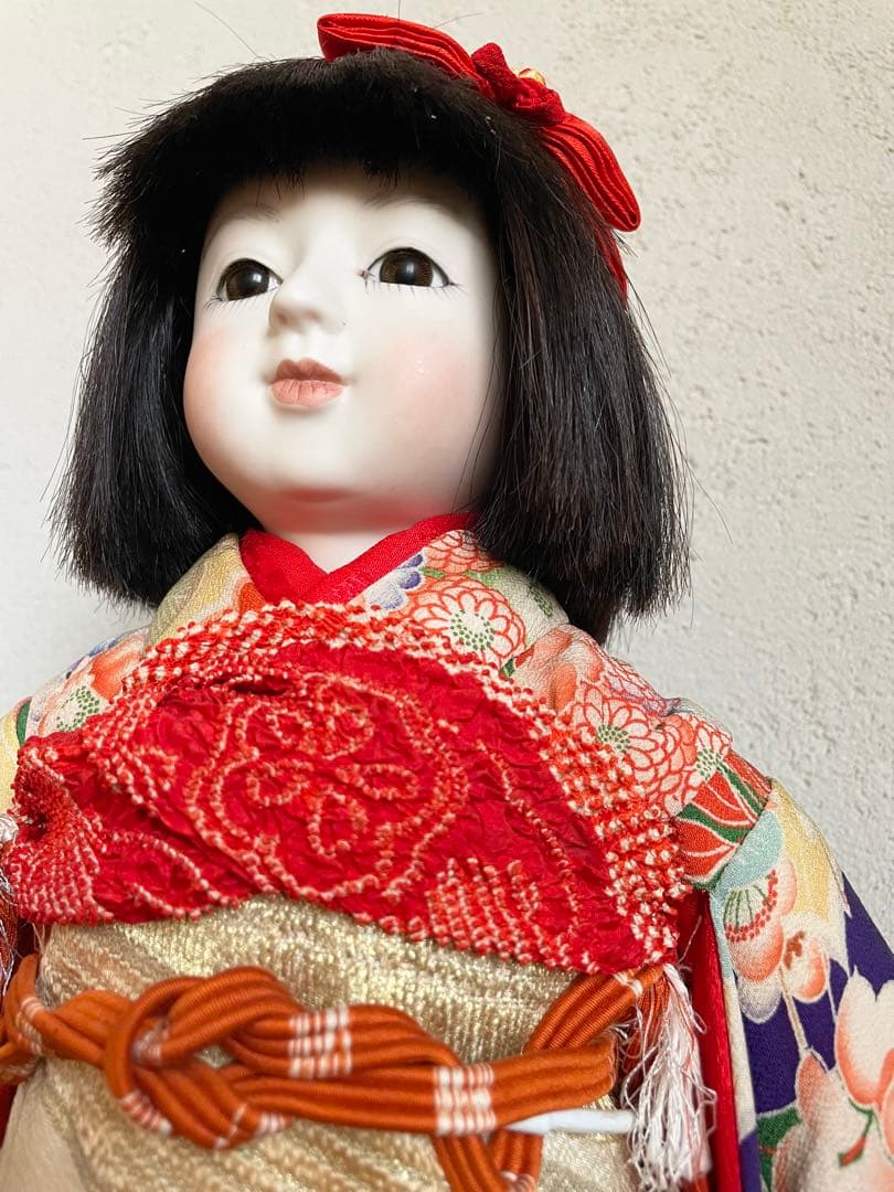 ビスクドール 日本人形 ハンドメイド 市松人形 着物 創作人形 和 アンティーク