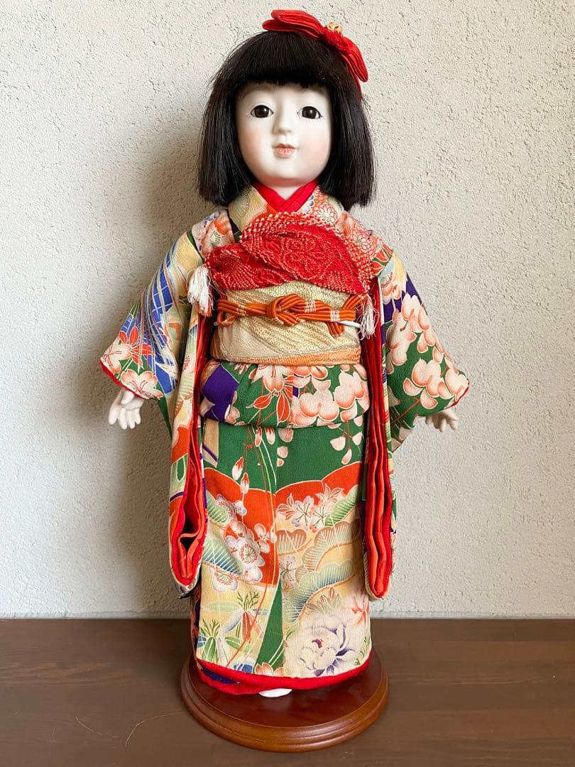ビスクドール 日本人形 ハンドメイド 市松人形 着物 創作人形 和 アンティーク