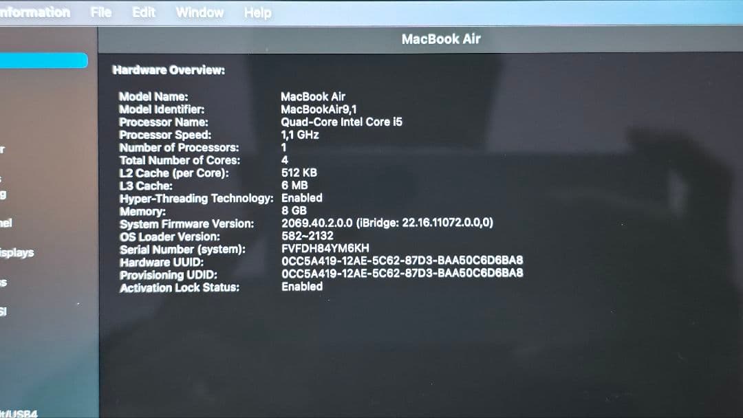 MacBook本体 MacBook Air 2020 i5 8GB/ 512GB